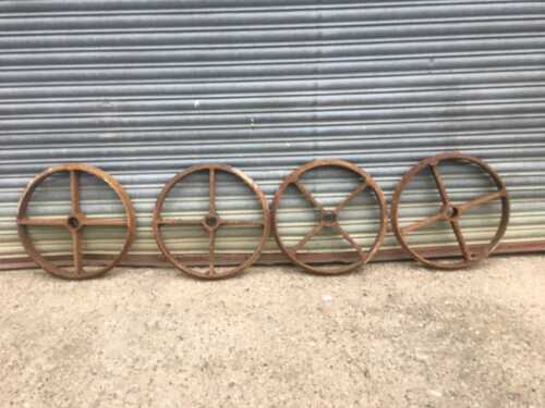 4 22 3/4 diameter Cast Iron Shepherds Hut Wheels Good Condition