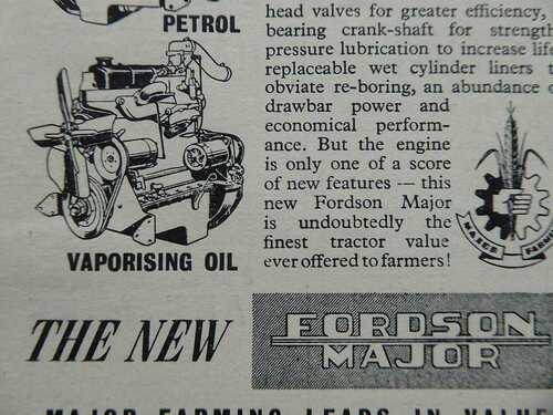 THE NEW FORDSON MAJOR ENGINES CHOICE STYLISH 1952 ADVERT ORIGINAL and ILLUSTRATED