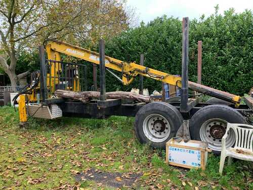 log trailer with heavy duty hiab 20 ton atlas 3008