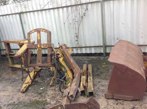 Vintage tractor massey ferguson 65 industrial front loader yellow with bucket