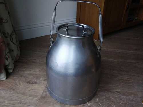 Farm Stainless Steel Milk Bucket With Lid Excellent Used Condition