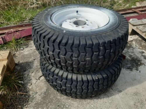 PAIR OF WHEELHORSE GARDEN TRACTOR WHEELS AND TYRES